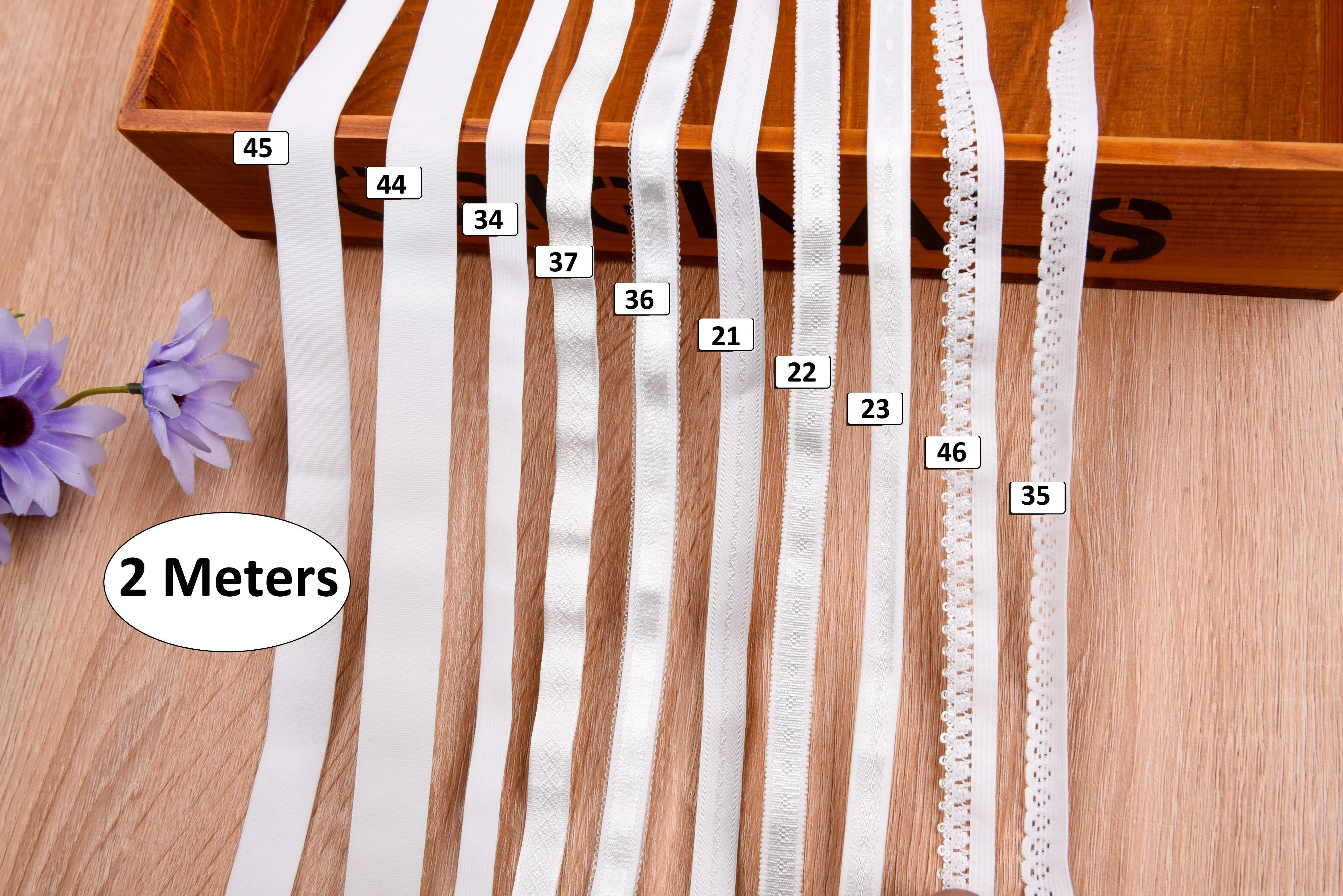 ( 2 Meters Pack ) Decorative Elastic Trim with Lace Edging - Scallop Edging,  Bra, Underwear Clothing Accessories