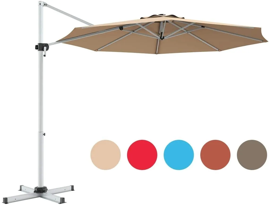 11ft Patio Offset Cantilever Umbrella - Beige