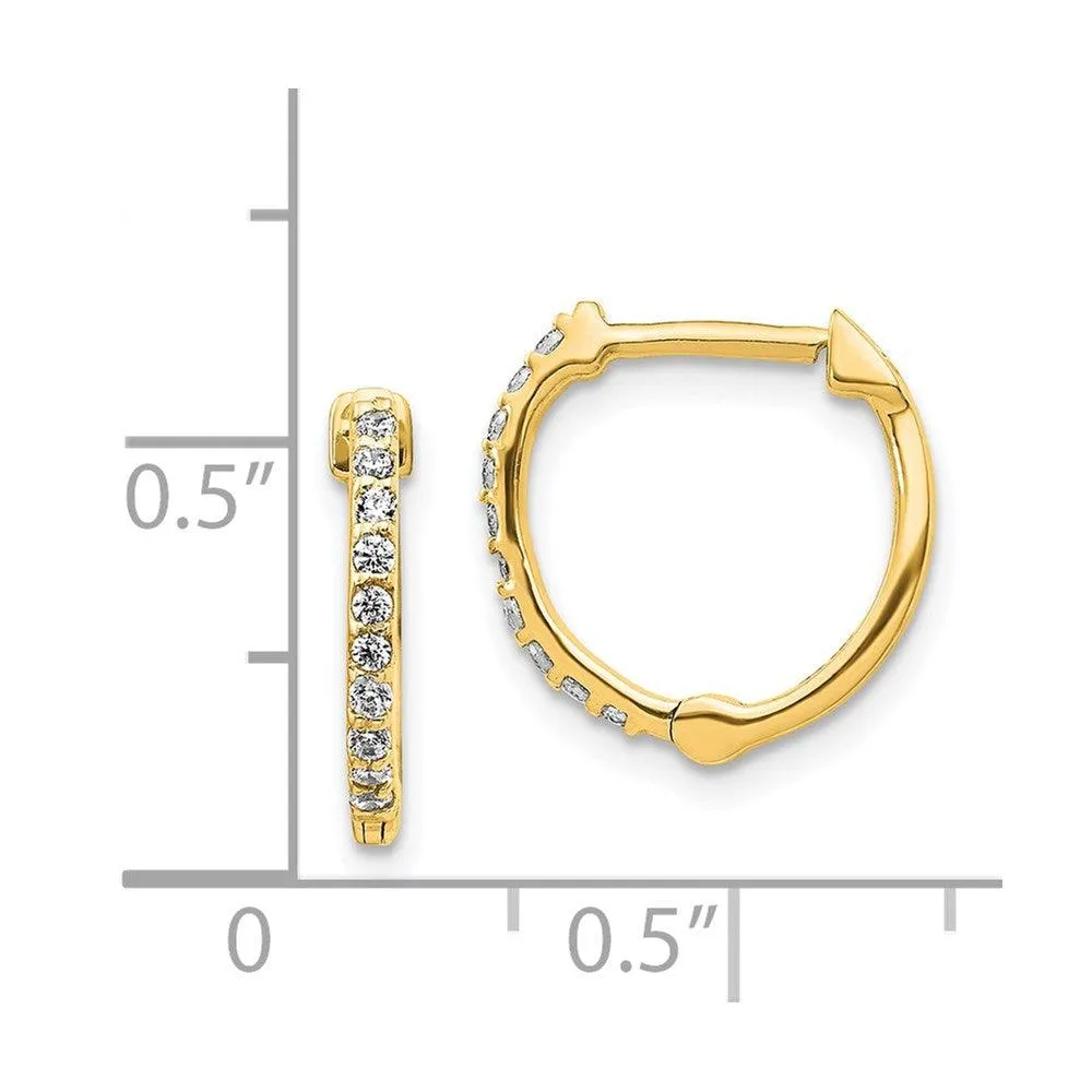 14k Diamond Hinged Hoop Earrings