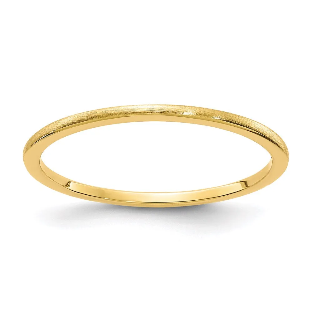 14K Gold 1.2mm Half Round Satin Stackable Band | STK24-120Y