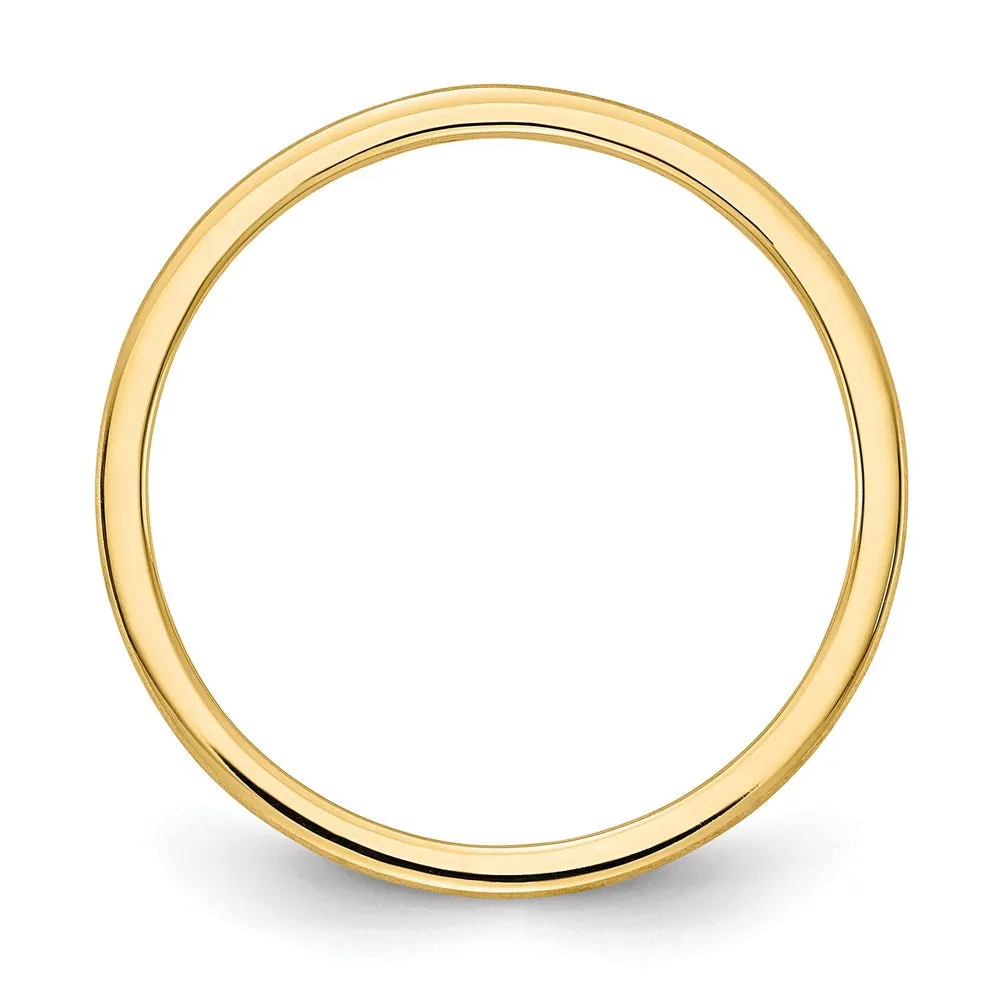 14K Gold 1.2mm Half Round Satin Stackable Band | STK24-120Y