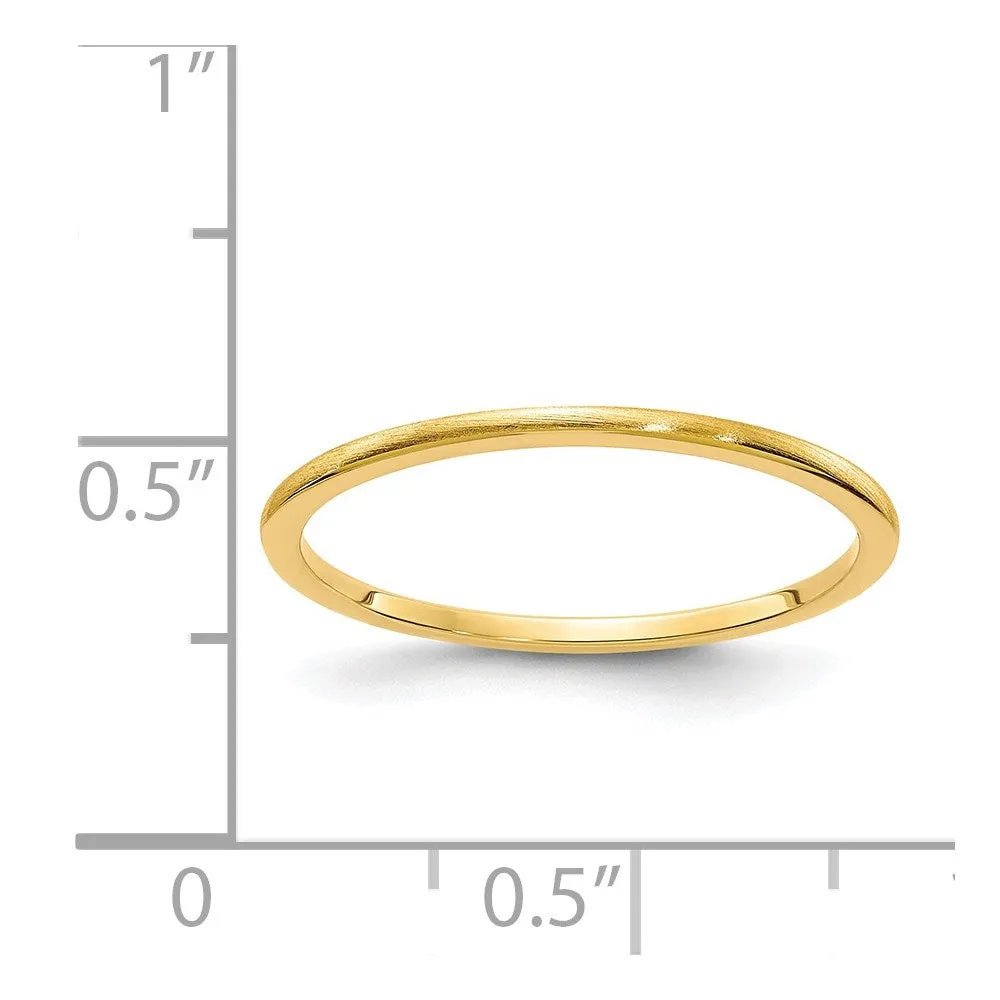 14K Gold 1.2mm Half Round Satin Stackable Band | STK24-120Y