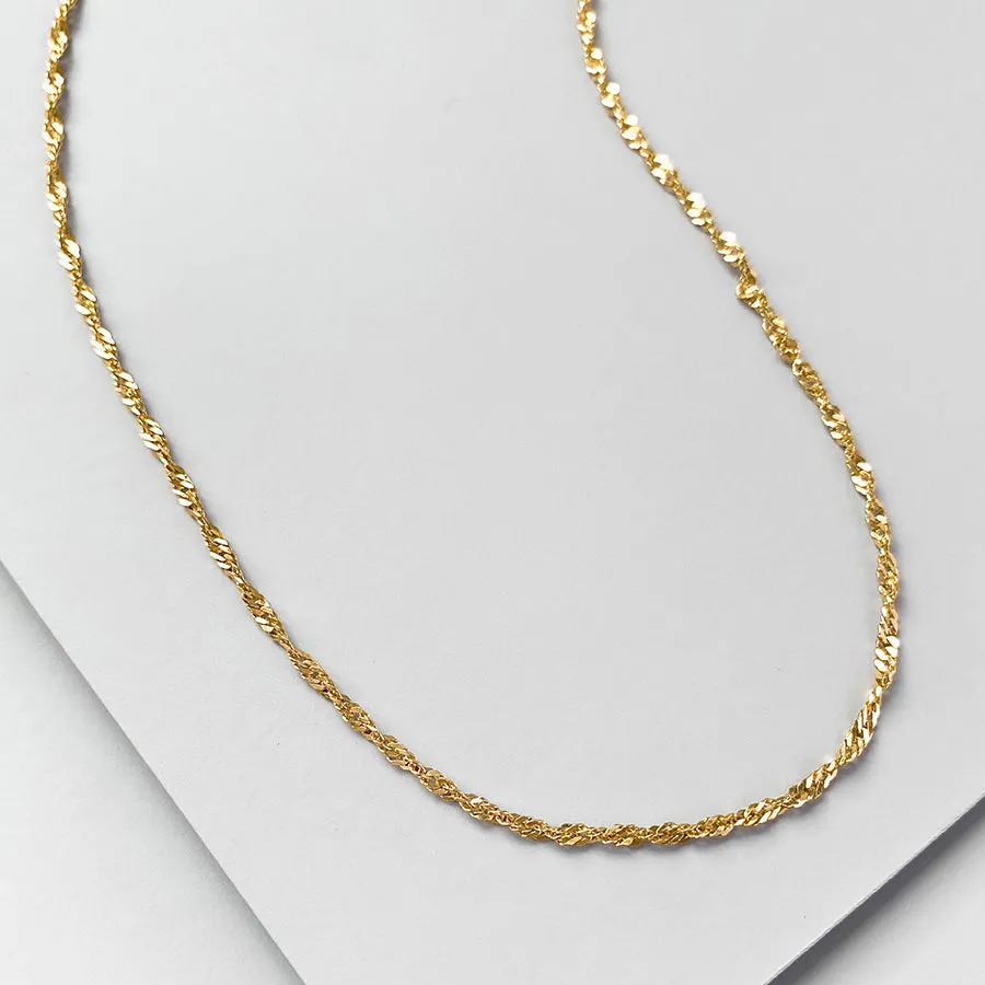 14K Gold Vermeil Twist Chain Necklace