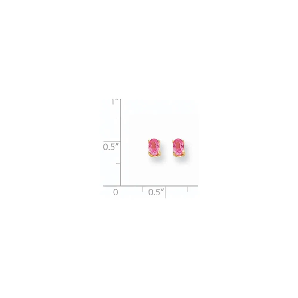 14k Pink Sapphire Post Earrings