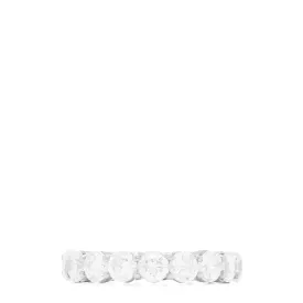 14K White Gold Prong Set Diamond Eternity Band, 4.00 TCW