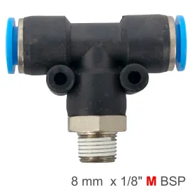 Aircraft Pu Hose Fitting Tee 8Mm-1/8 M