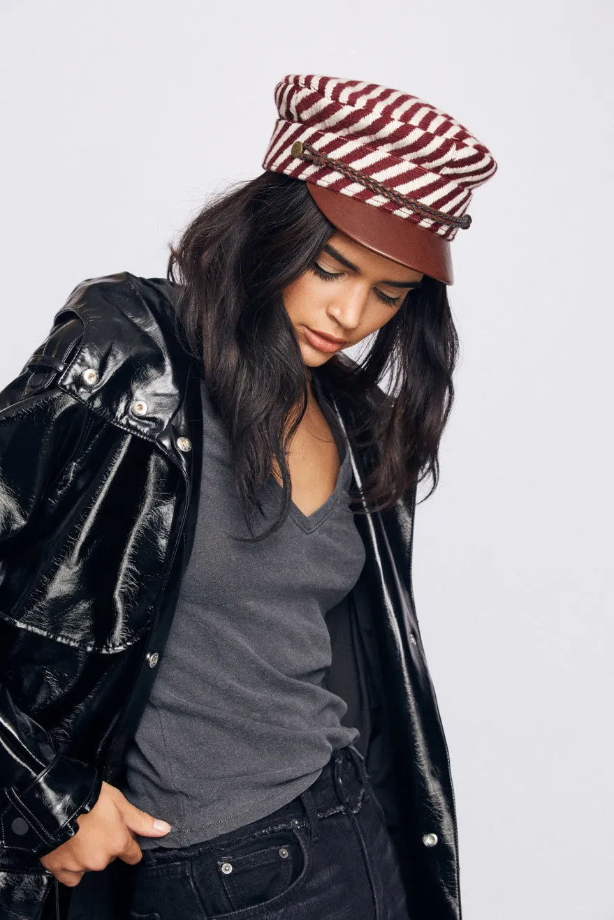 Albany Cap - Burgundy/Cream