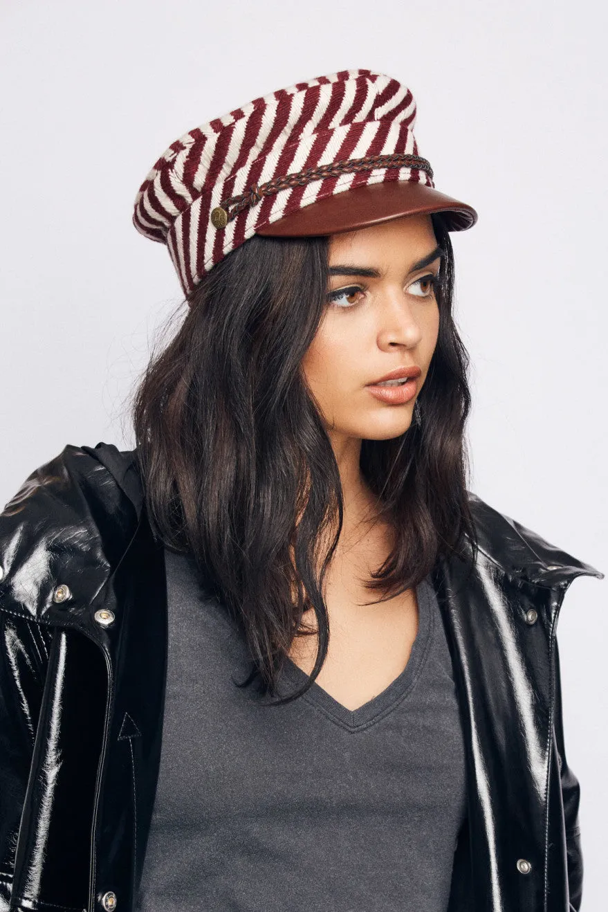Albany Cap - Burgundy/Cream