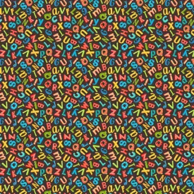 Alphabits Chocolate ½ yd