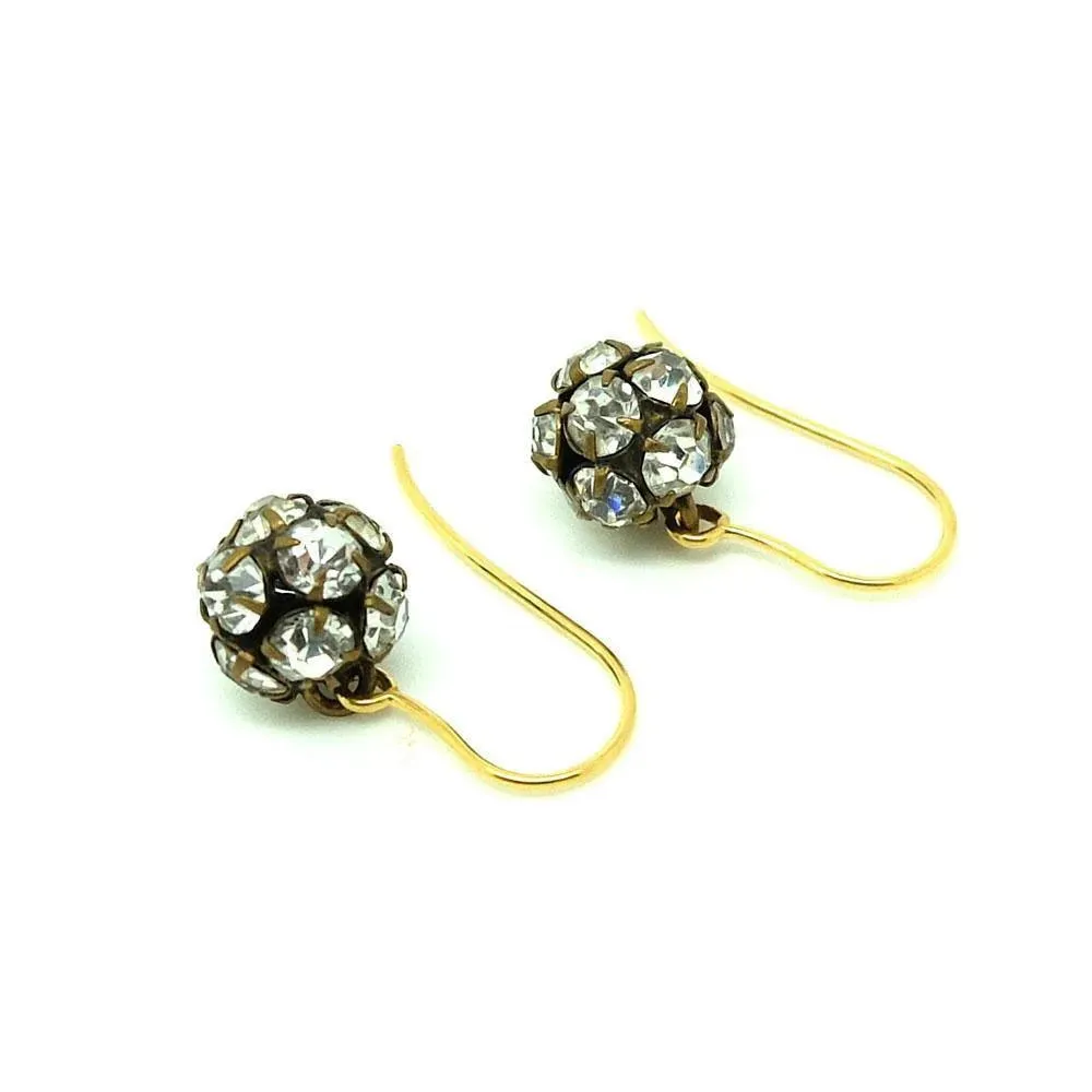 Antique Victorian Paste Drop 9ct Gold Earrings