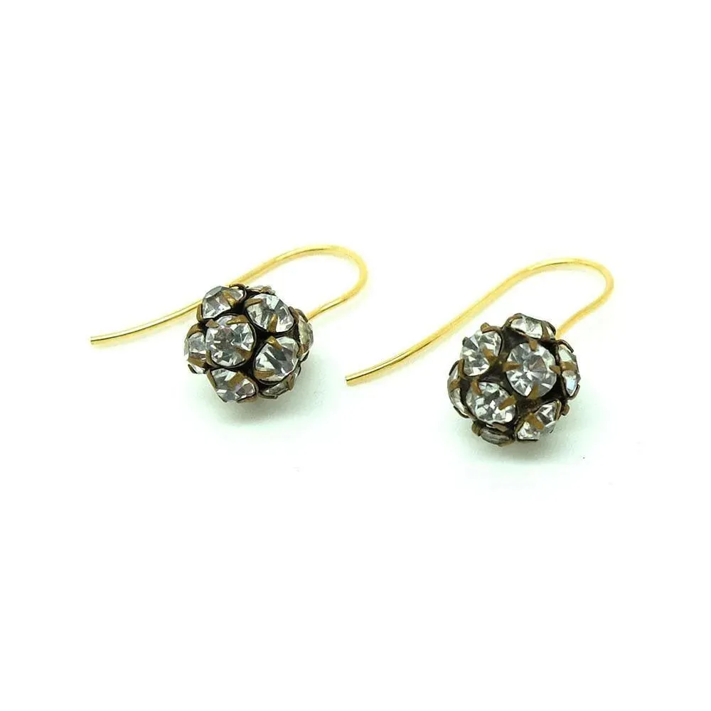 Antique Victorian Paste Drop 9ct Gold Earrings