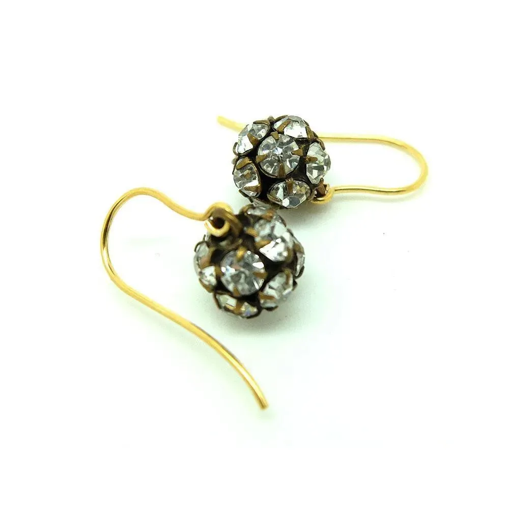 Antique Victorian Paste Drop 9ct Gold Earrings