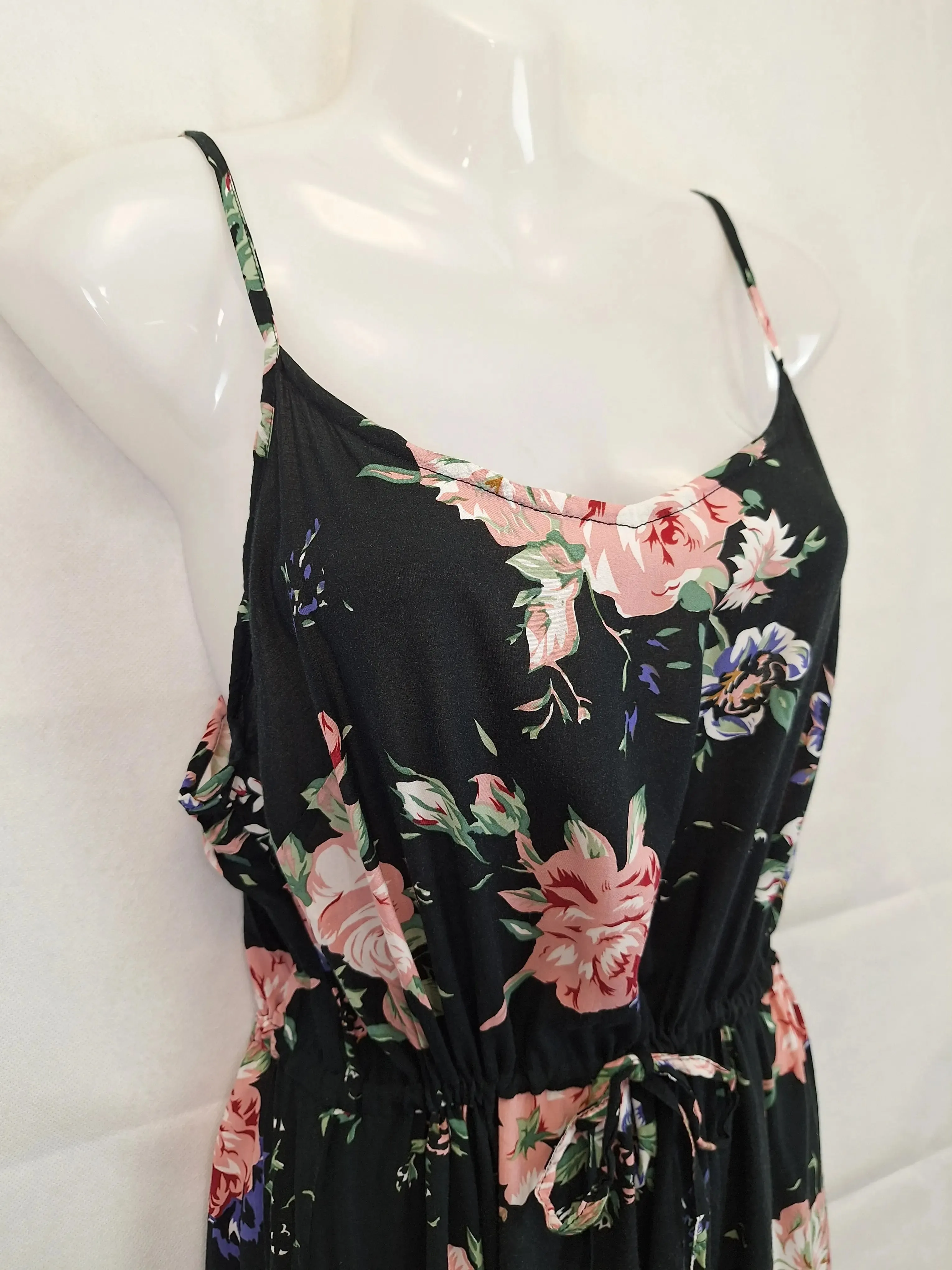 Auguste Floral Summer Drawstring Waist Maxi Dress Size 10