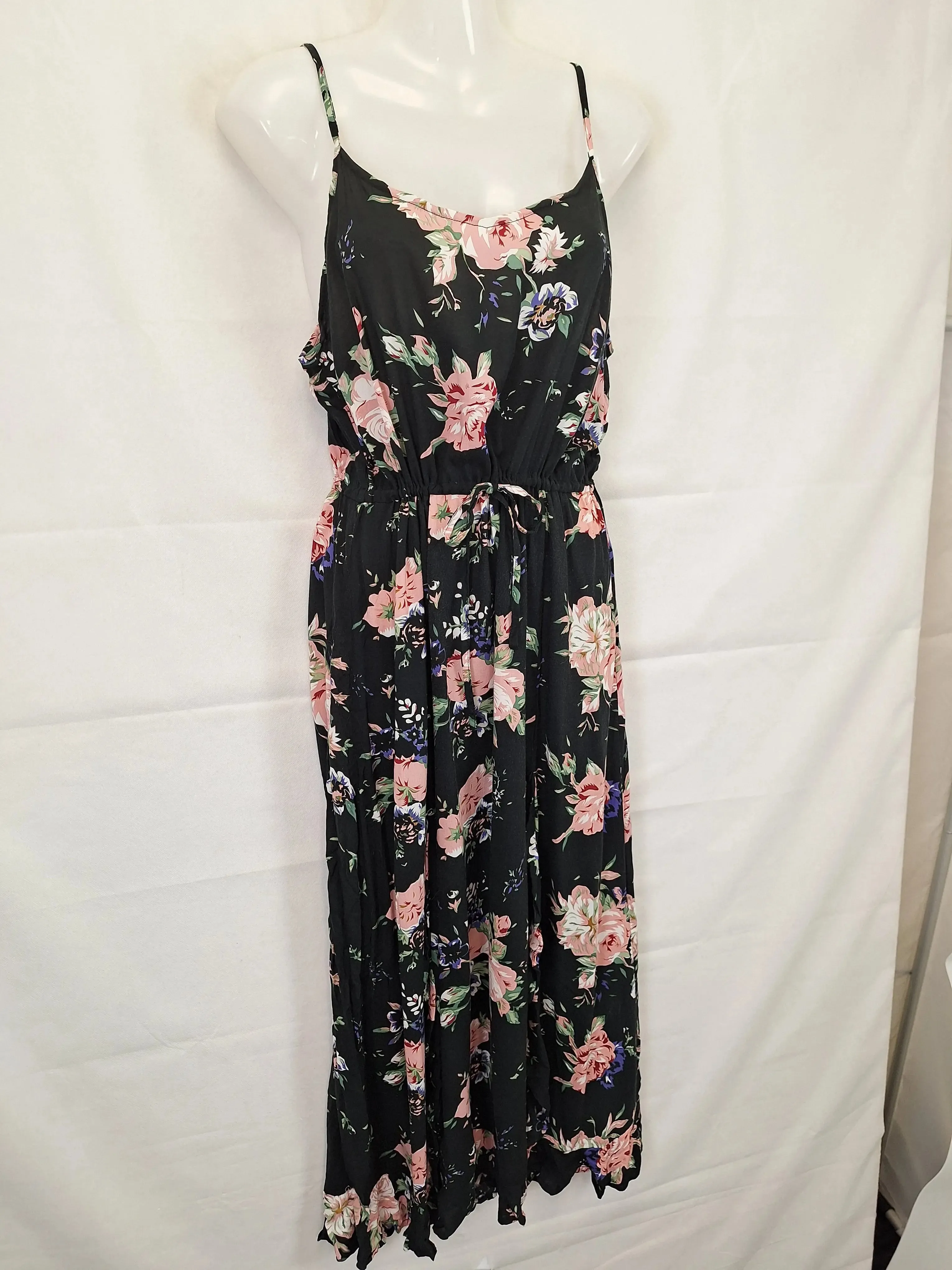 Auguste Floral Summer Drawstring Waist Maxi Dress Size 10