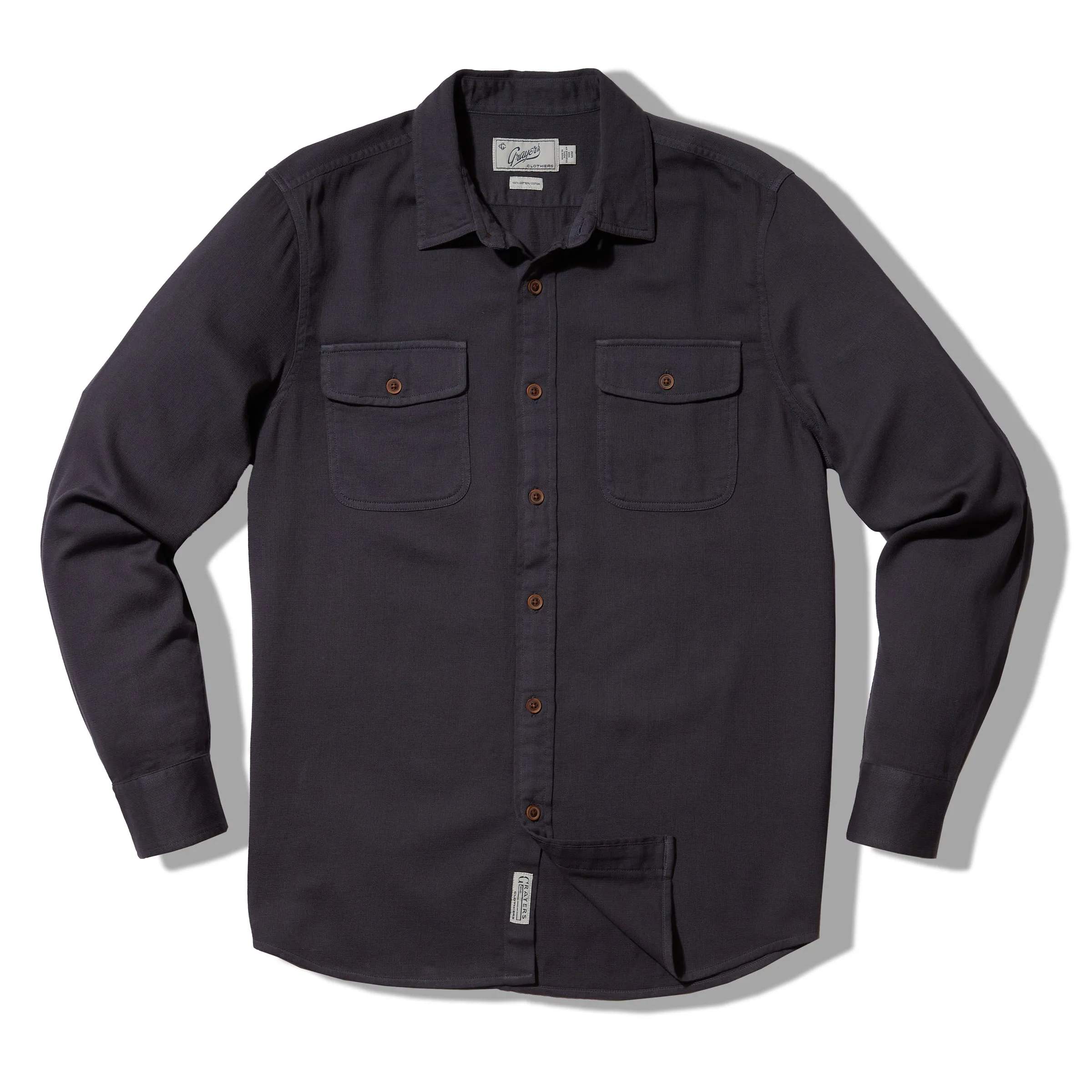 Bedford Textured Shirt - India Ink