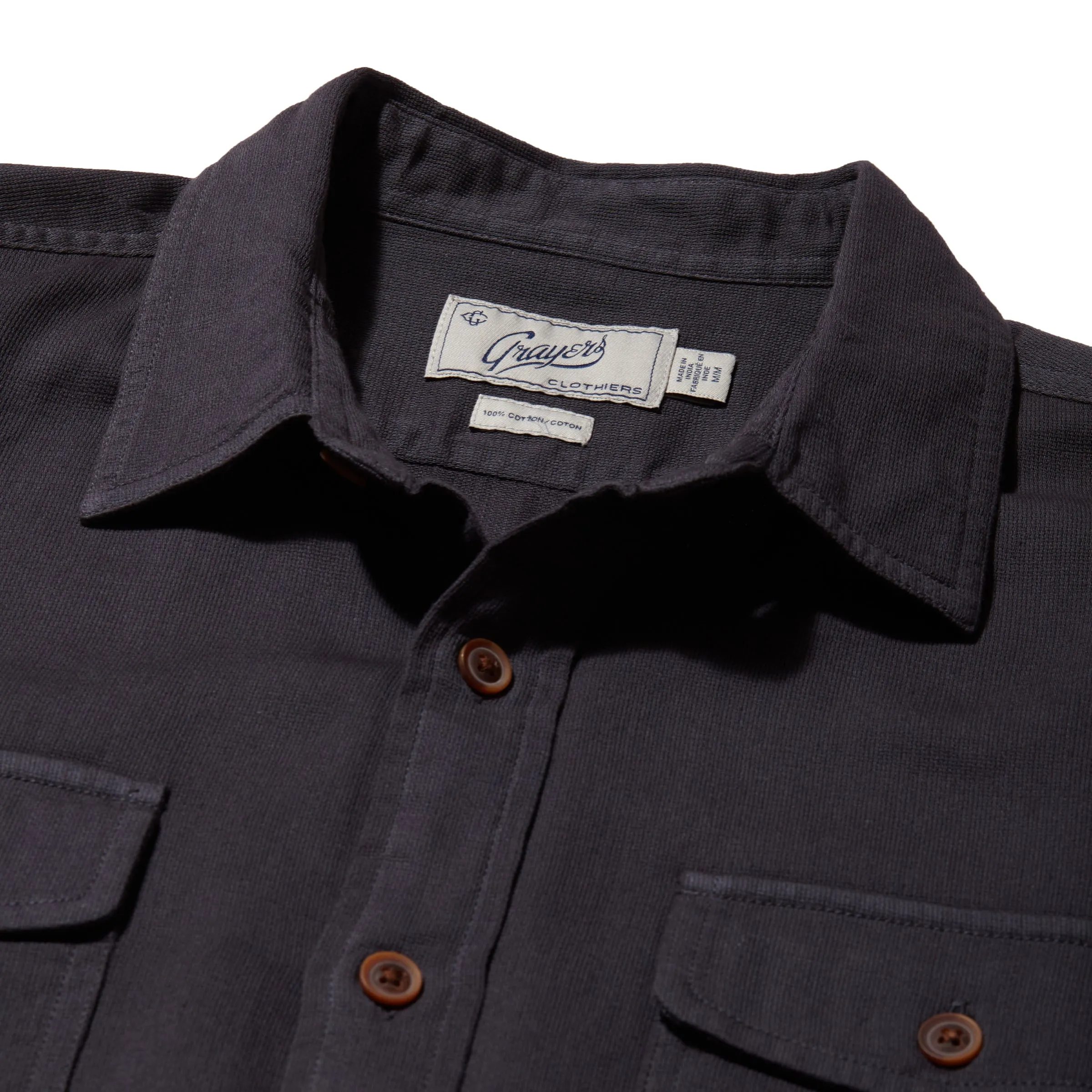 Bedford Textured Shirt - India Ink