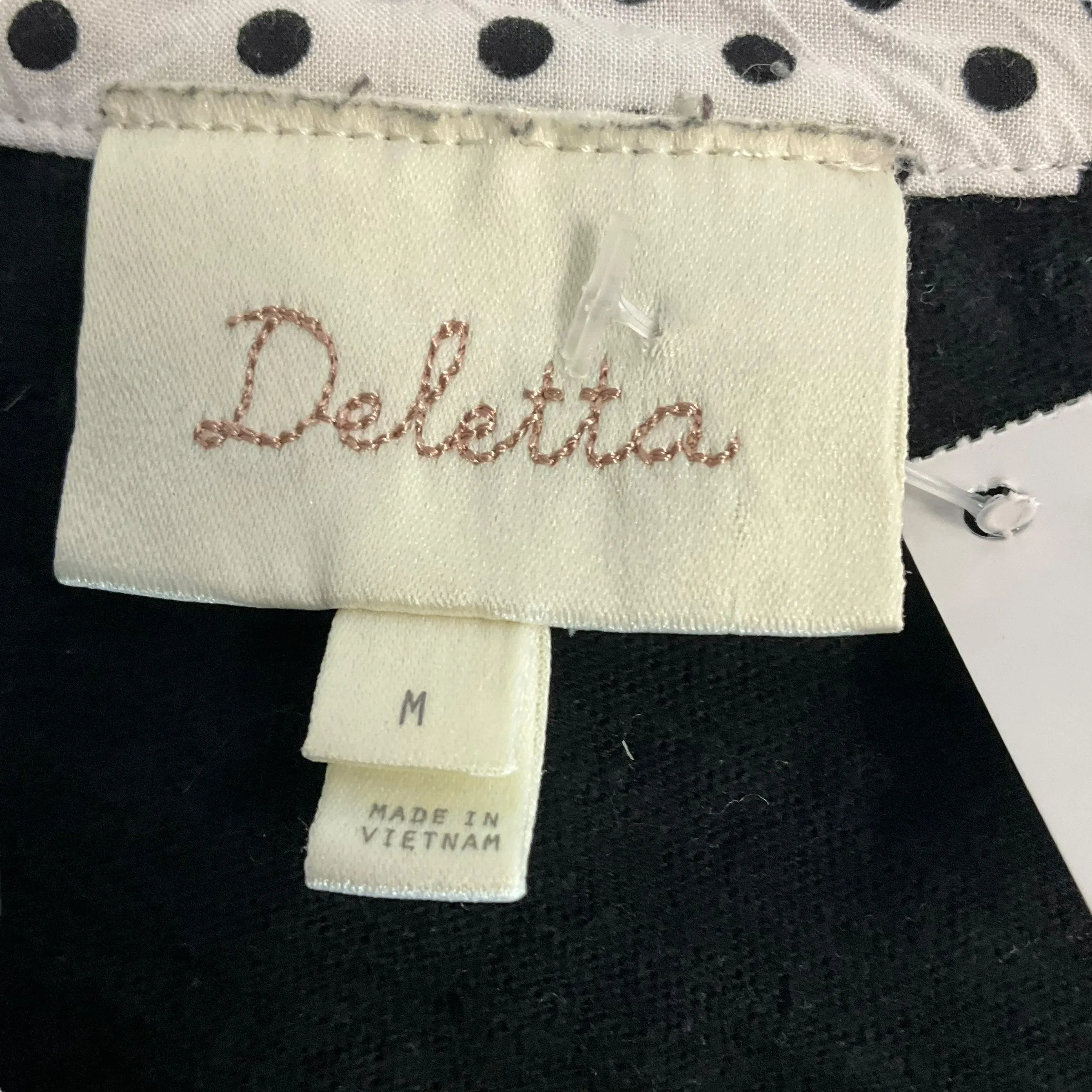 Black & White Top Long Sleeve Deletta, Size M