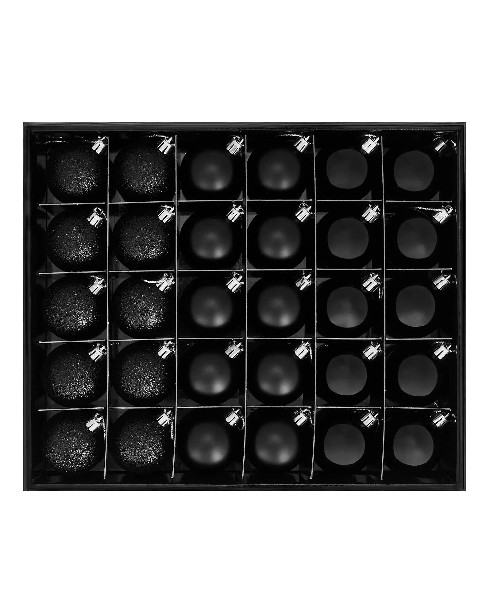 Black Shatterproof Bauble, 50 Pack