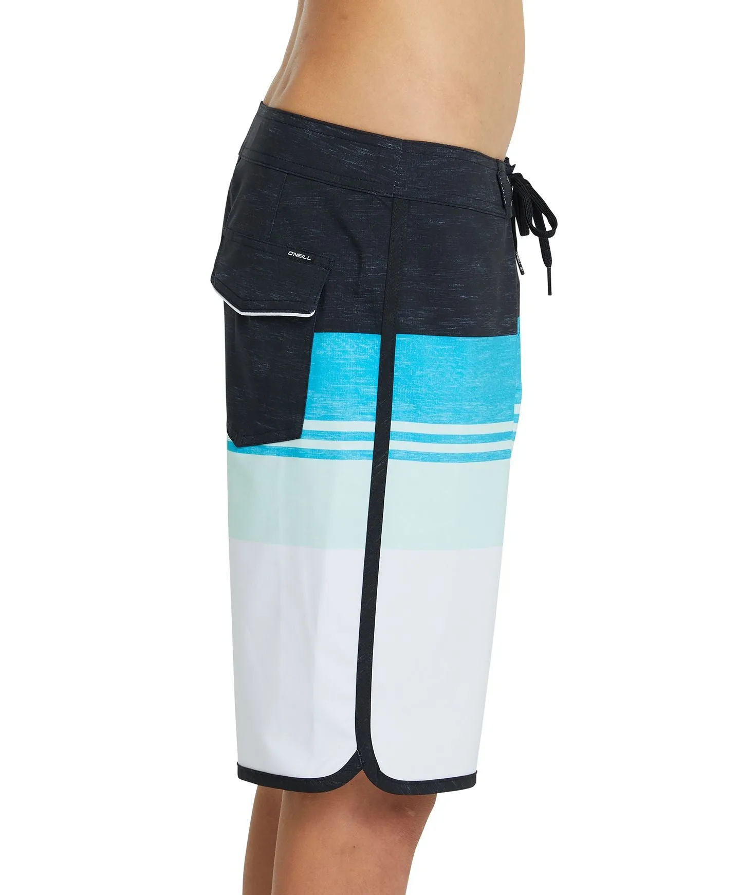 Boy's Four Square Stretch Boardshort - White
