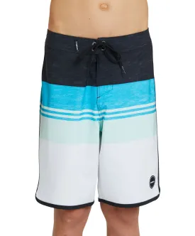 Boy's Four Square Stretch Boardshort - White