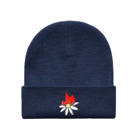 Burning Daisy Navy Beanie