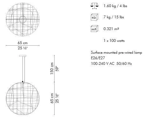 C U C ME HANGING LAMP (ROUND MEDIUM)