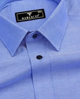 Carolina Blue Solid Oxford Cotton Formal Shirt