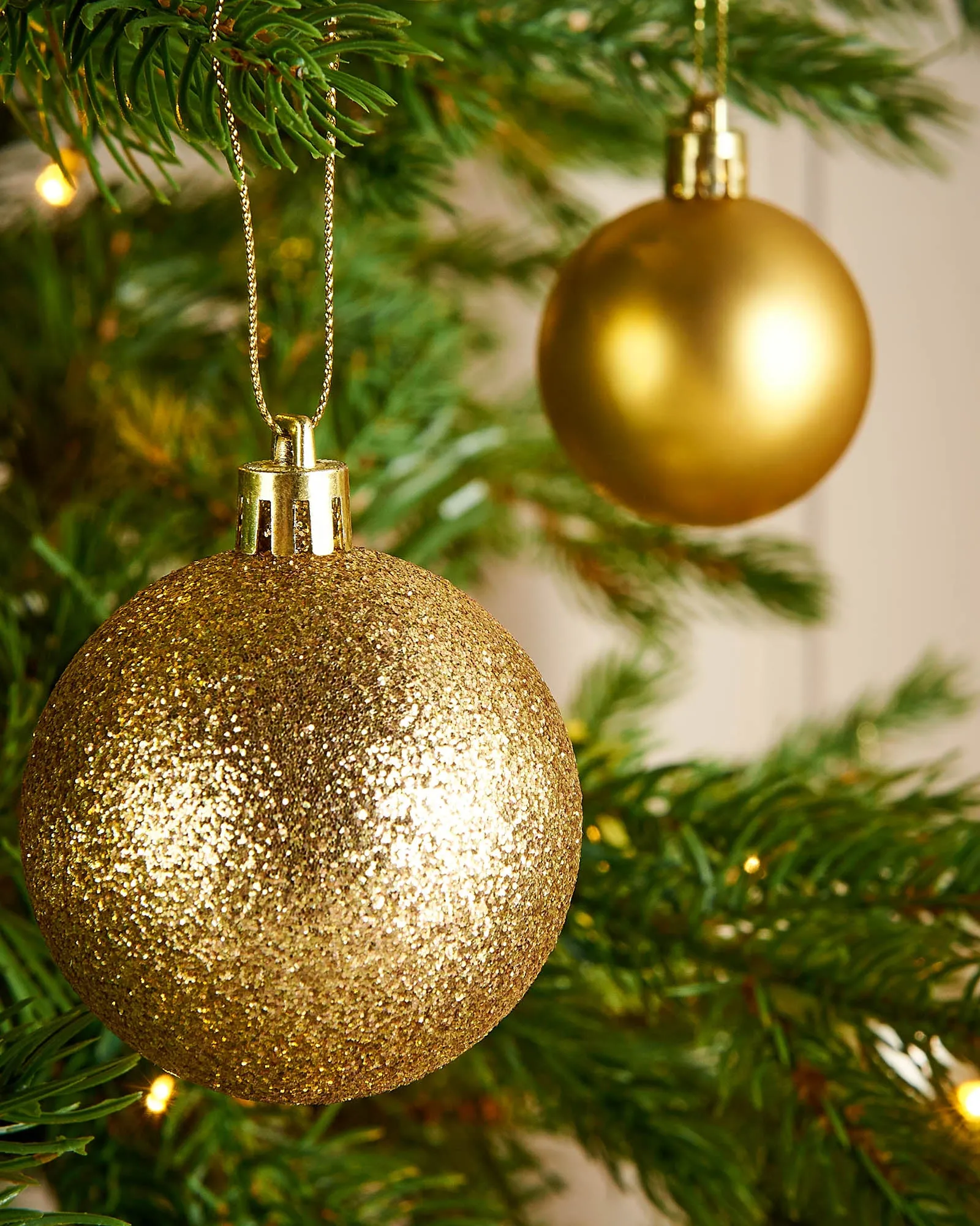 Christmas Gold Shatterproof Bauble, 50 Pack