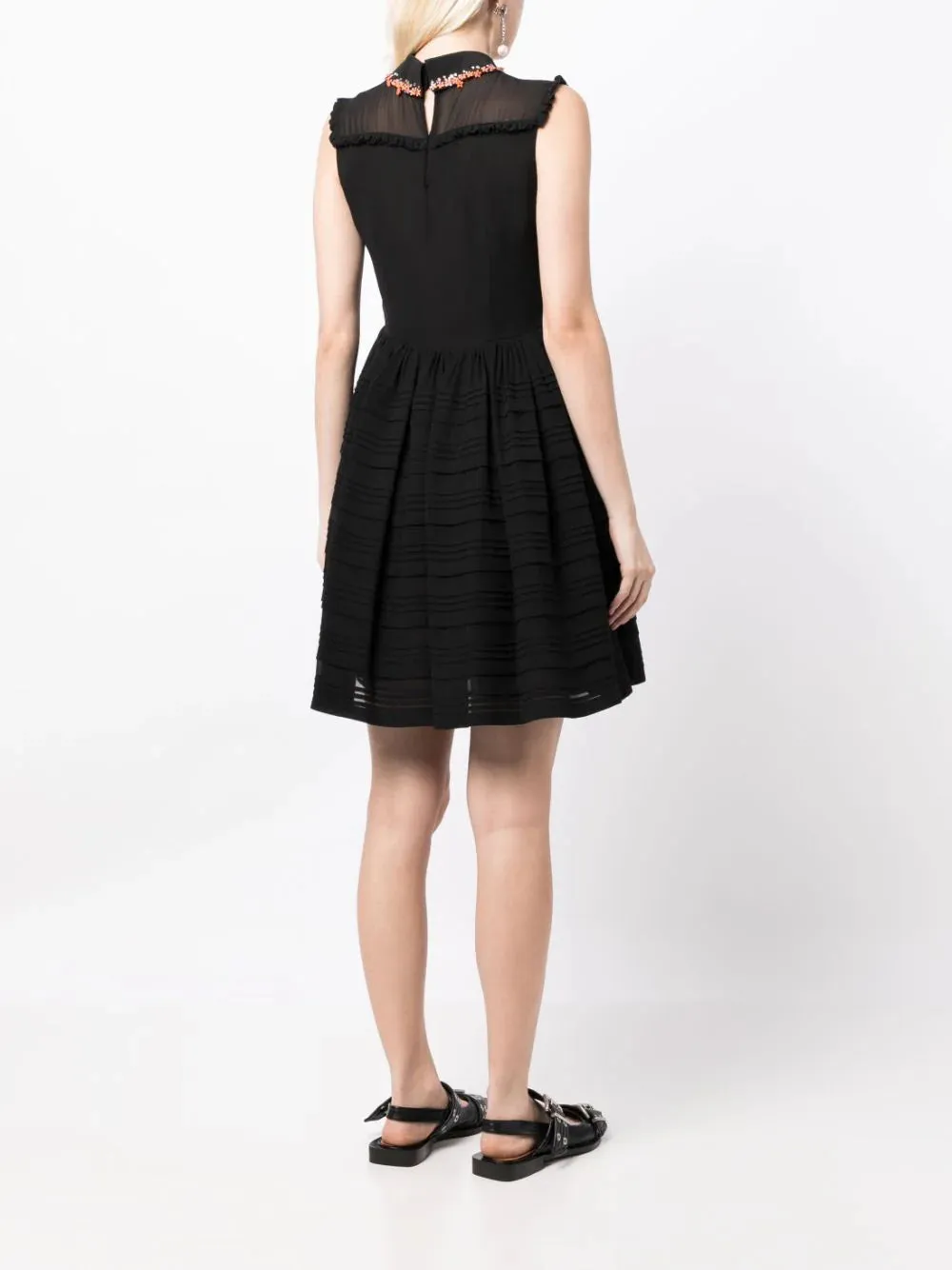 Collar-Embellished Sleeveless Dress
