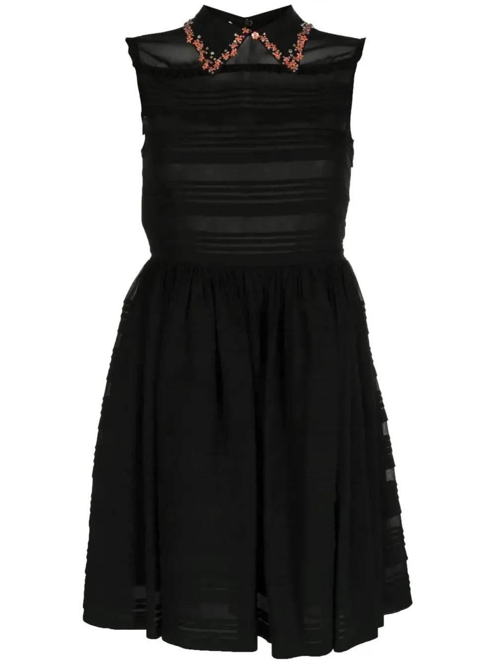 Collar-Embellished Sleeveless Dress