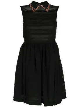 Collar-Embellished Sleeveless Dress