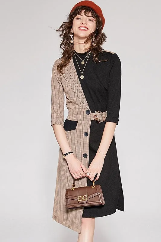 Color Block Belted Dress