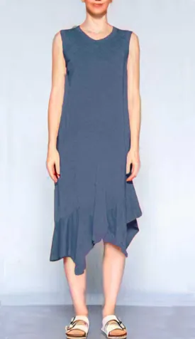Crew Shell Dress Slanted Flounce Hem - Indie