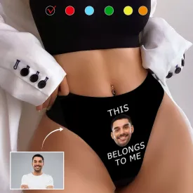 Custom Boyfriend Face Underwear for Her Personalized Intimate Apparel Belongs To Me Women's Lingerie Classic Thongs