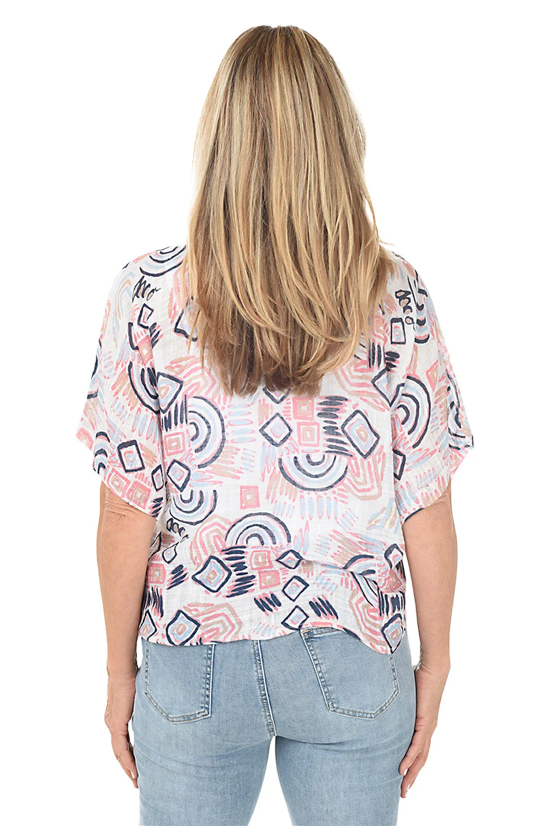 Dancing Rainbows Side-Tie Gauze Blouse