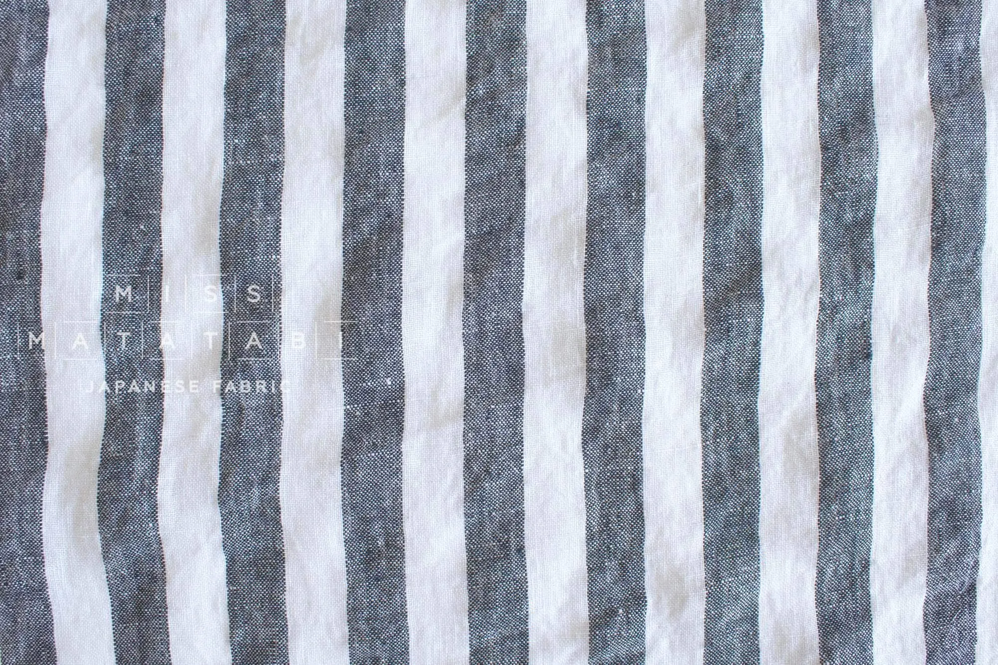 DEADSTOCK Shokunin Collection Azumadaki Linen Stripes - navy