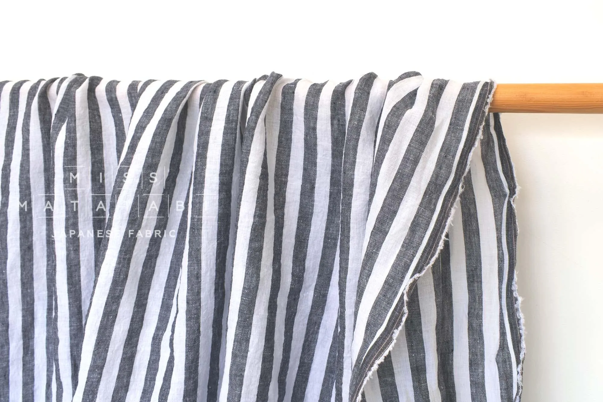 DEADSTOCK Shokunin Collection Azumadaki Linen Stripes - navy