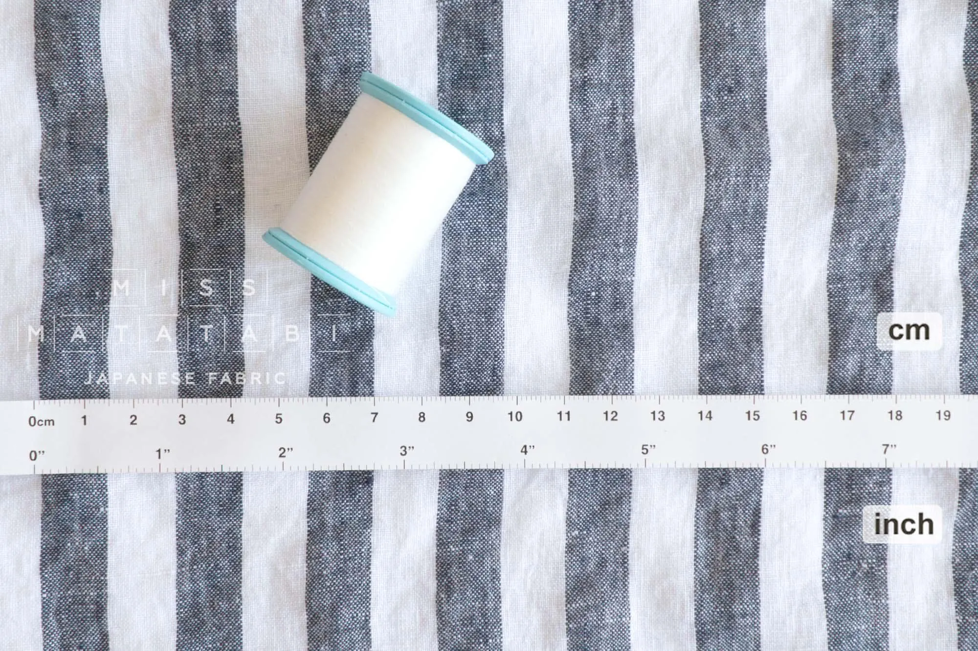 DEADSTOCK Shokunin Collection Azumadaki Linen Stripes - navy