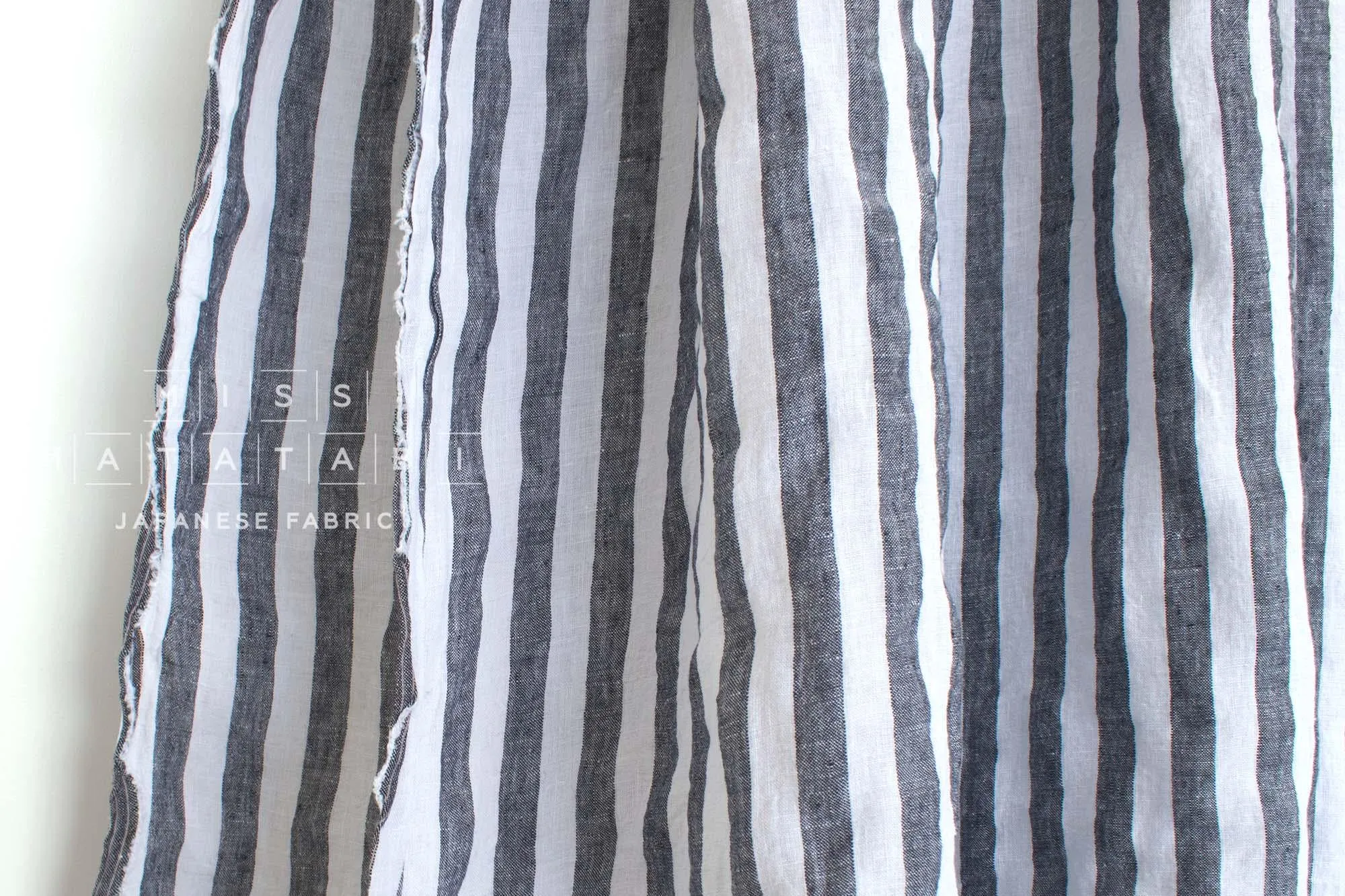 DEADSTOCK Shokunin Collection Azumadaki Linen Stripes - navy