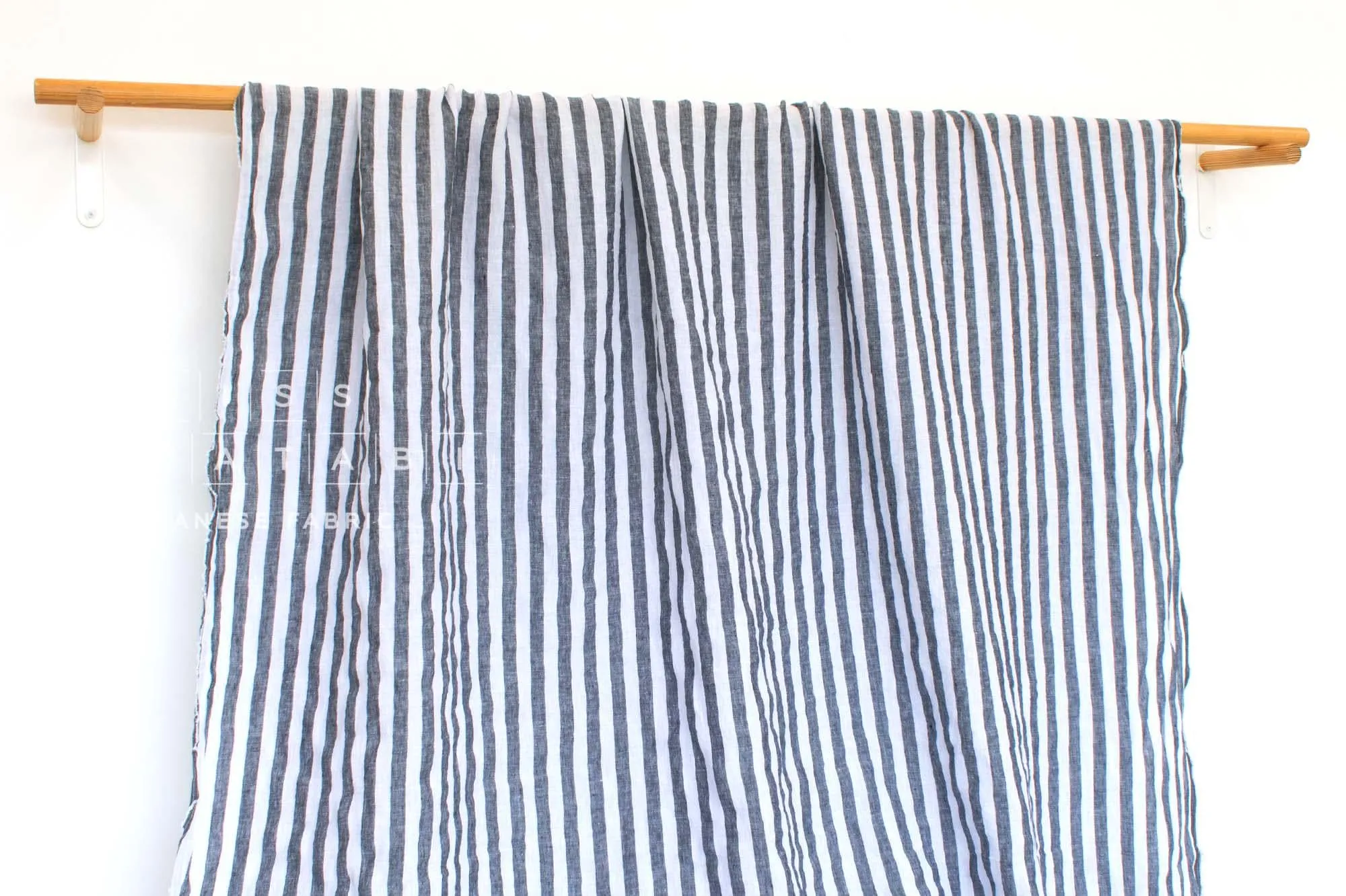 DEADSTOCK Shokunin Collection Azumadaki Linen Stripes - navy