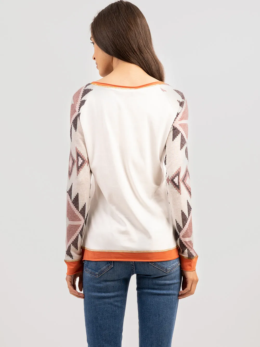 Delila Women Mineral Wash Rodeo Horse Graphic Long Sleeve Shirt