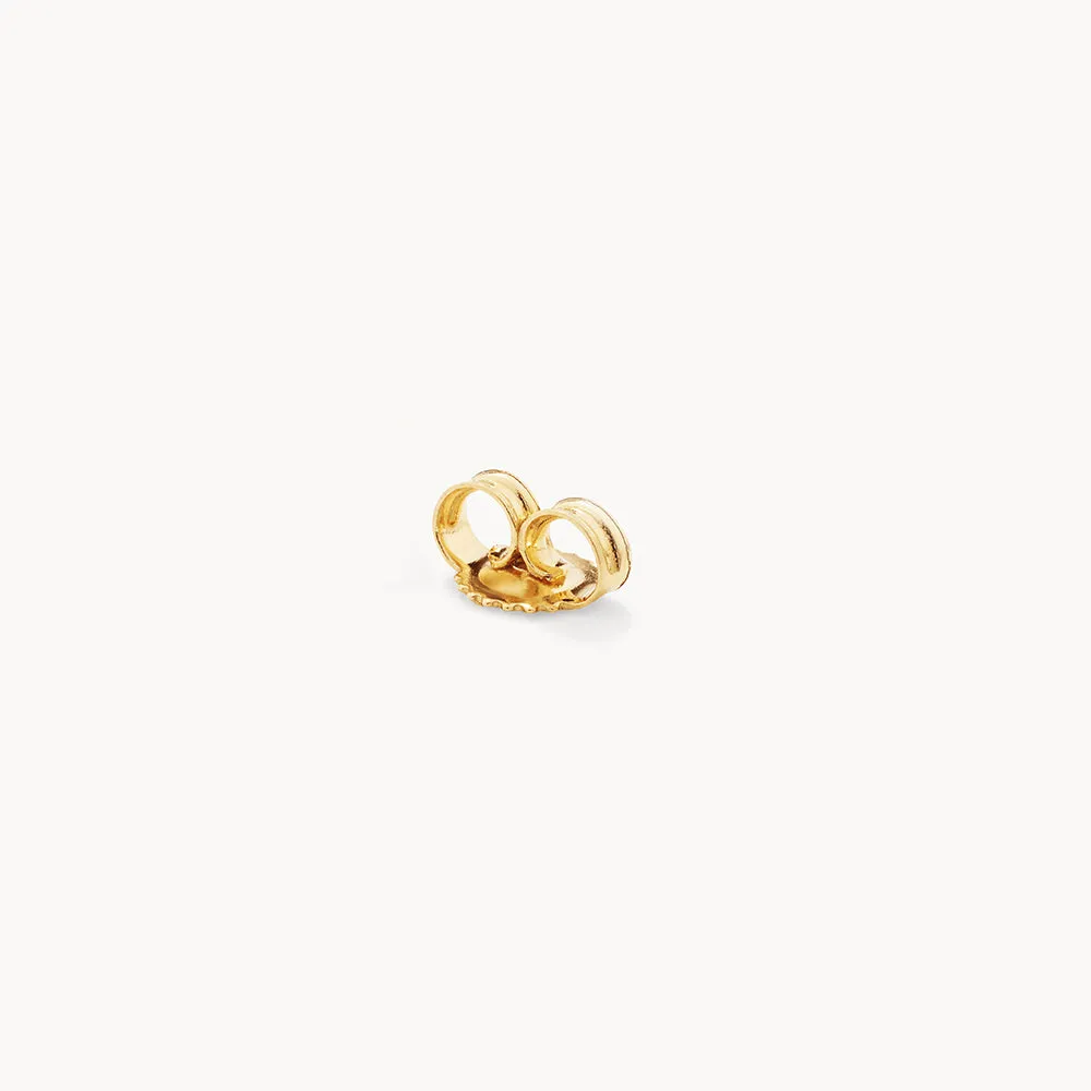 Diamond Letter M Single Stud Earring in 10k Gold