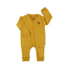 Dulaar Organic Ribbed Cotton Bodysuit - Sunny Mustard
