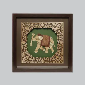 Elephant Wood Art Frame Big 12 in x 12 in