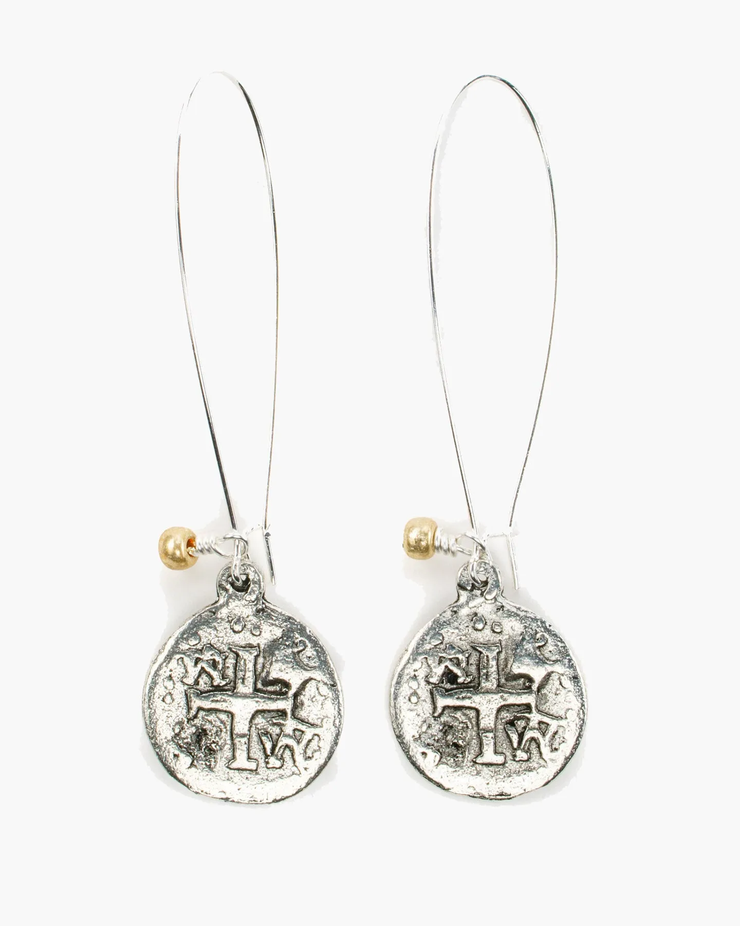 Elongated Wire Coin Earring (ER 35)