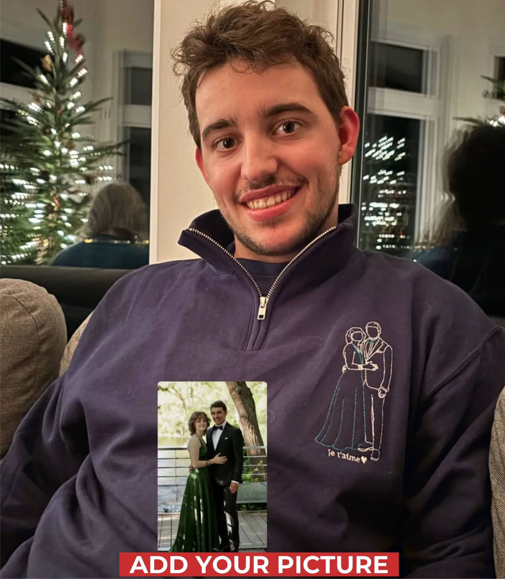 Embroidered Soulmate© Quarter-Zip Sweatshirt