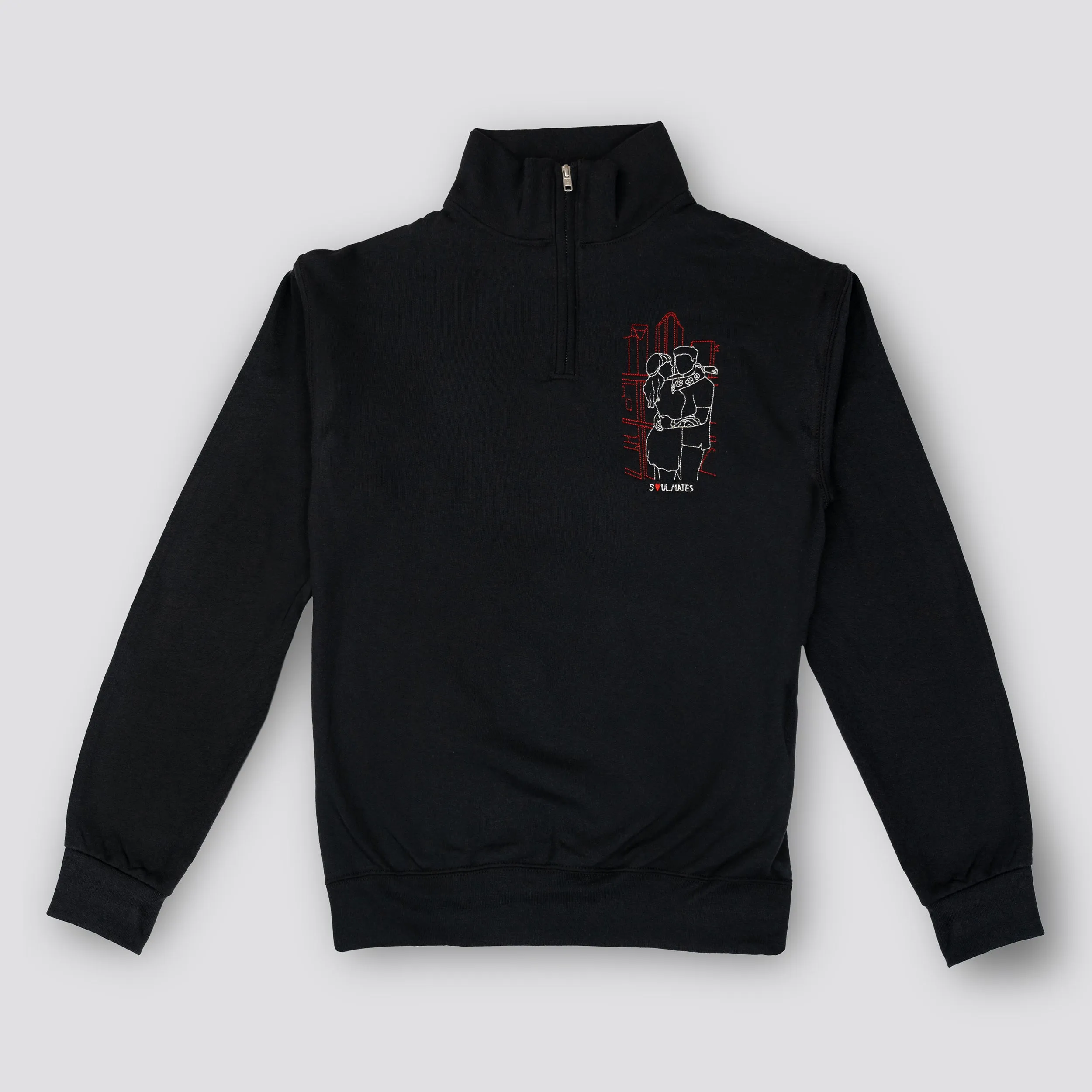 Embroidered Soulmate© Quarter-Zip Sweatshirt