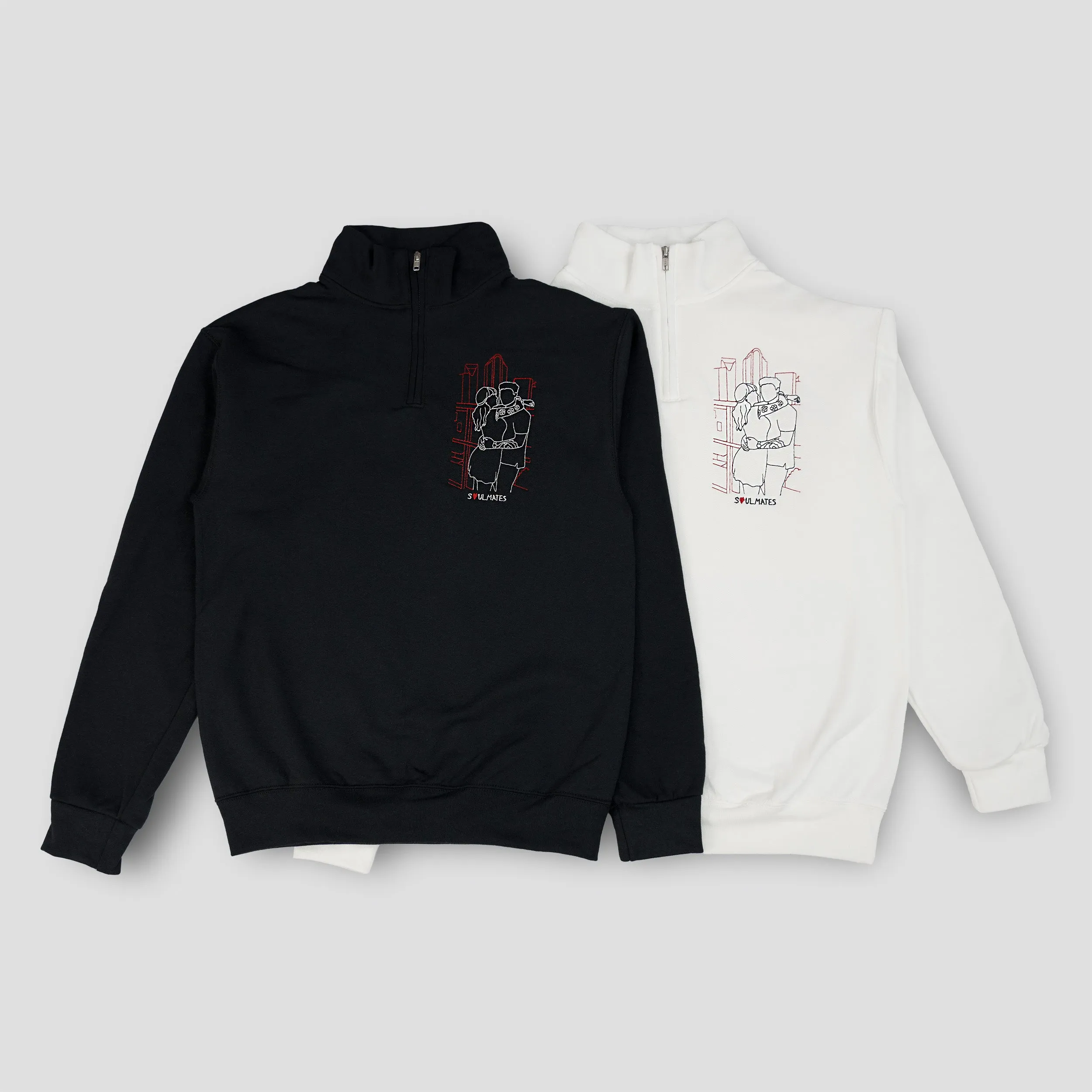 Embroidered Soulmate© Quarter-Zip Sweatshirt