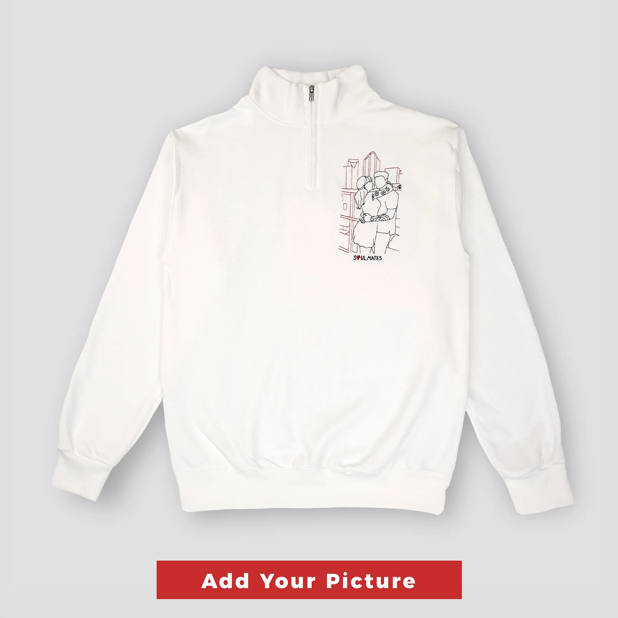 Embroidered Soulmate© Quarter-Zip Sweatshirt