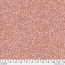 Fabric SMALL STANDEN LILY RED, from Leicester Collection, Original Morris & Co for Free Spirit, PWWM085.RED
